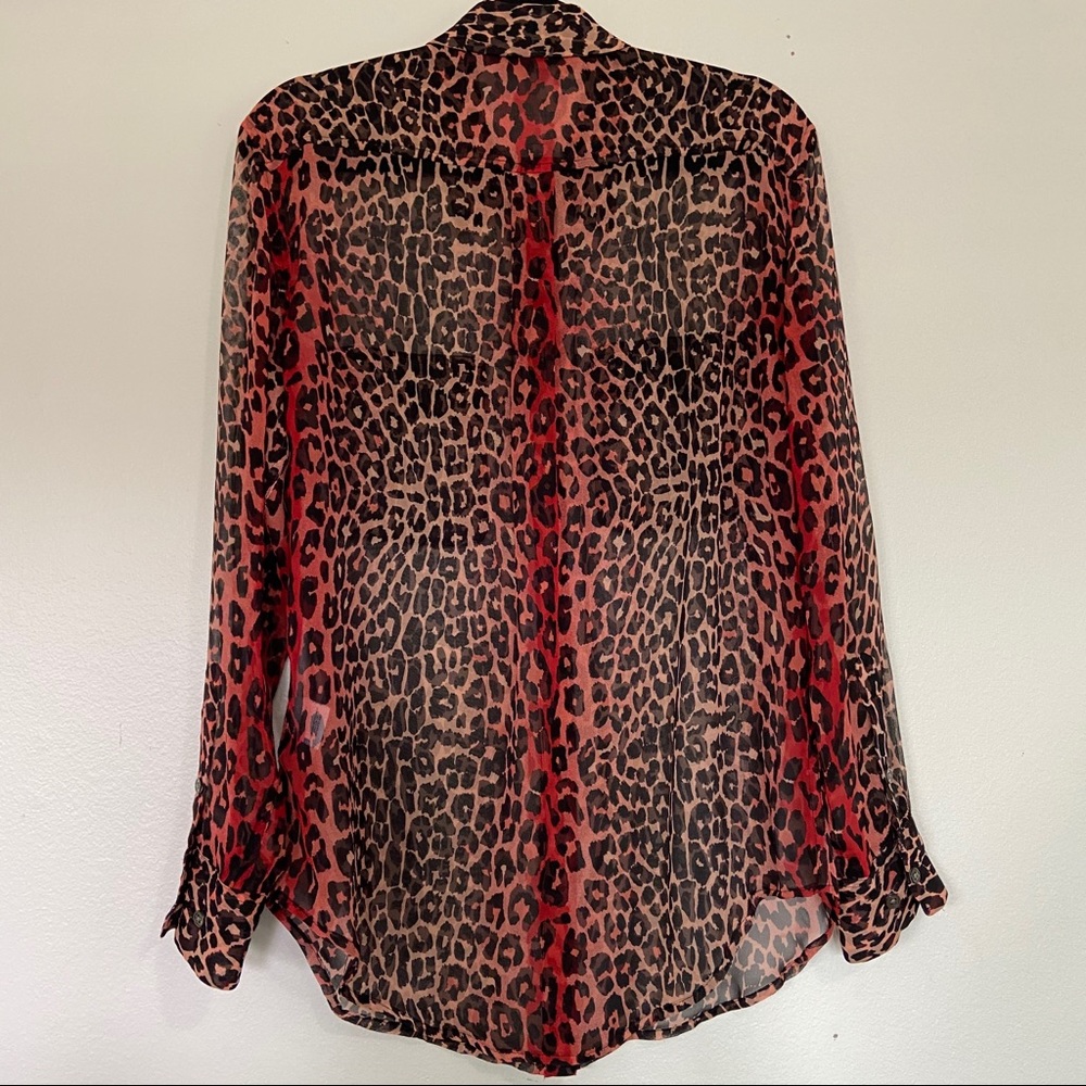 Equipment Signature Spotted Hyde Blouse Silk Med - Picture 5 of 9